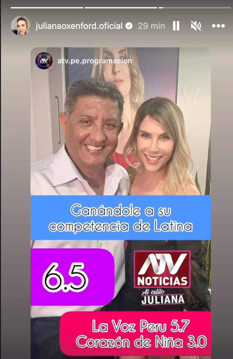 Juliana Oxenford evaluó renunciar pero continúa en ATV