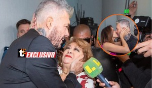 Doña Martita, mamá de Milett, y Tinelli protagonizan emotivo abrazo previo a grabar reality en Perú