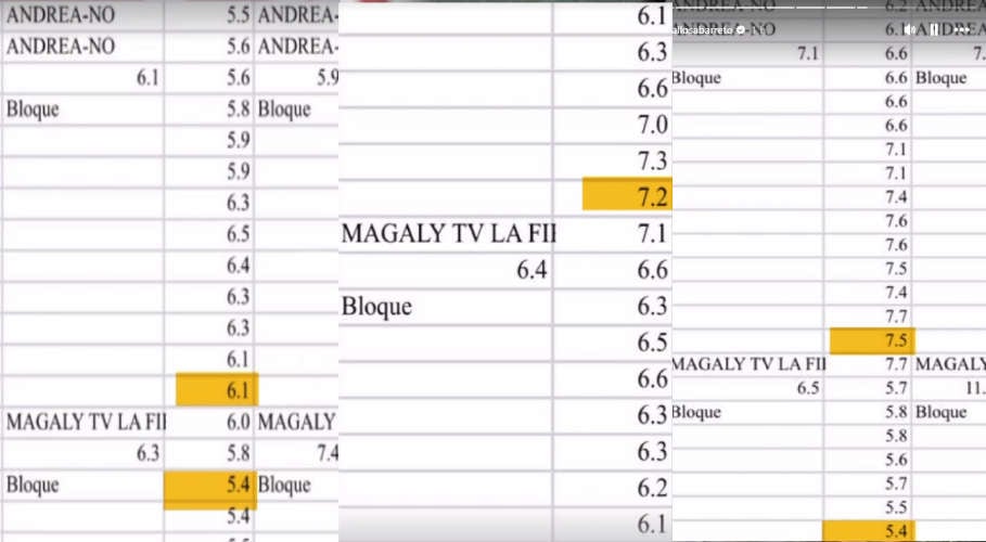Los puntos que hacía el programa de Andrea Llosa.