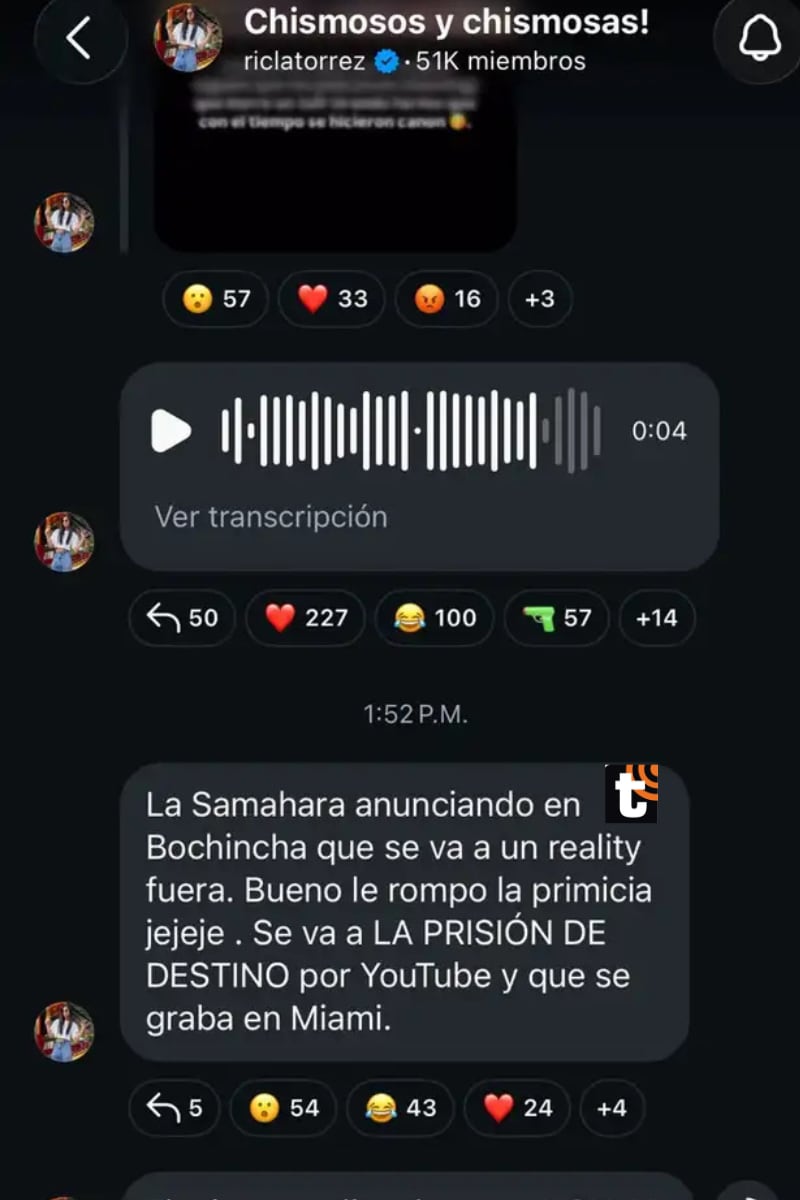 Ric La Torre reveló que Youna será el compañero de convivencia de Samahara.