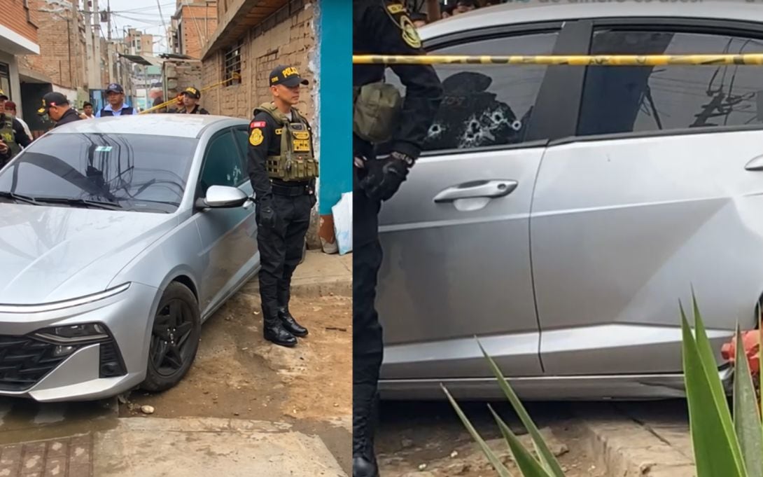 Sicario habría disparado hasta nueve veces contra el vehículo. Foto: Diario Así