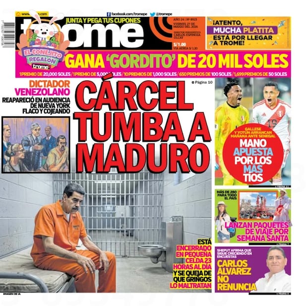 Portada viernes 27 de marzo de 2026