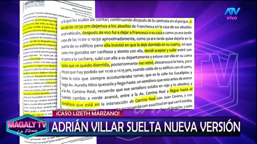 Estas serían las nuevas declaraciones de Adrián Villar | Foto: Captura de 'Magaly TV'