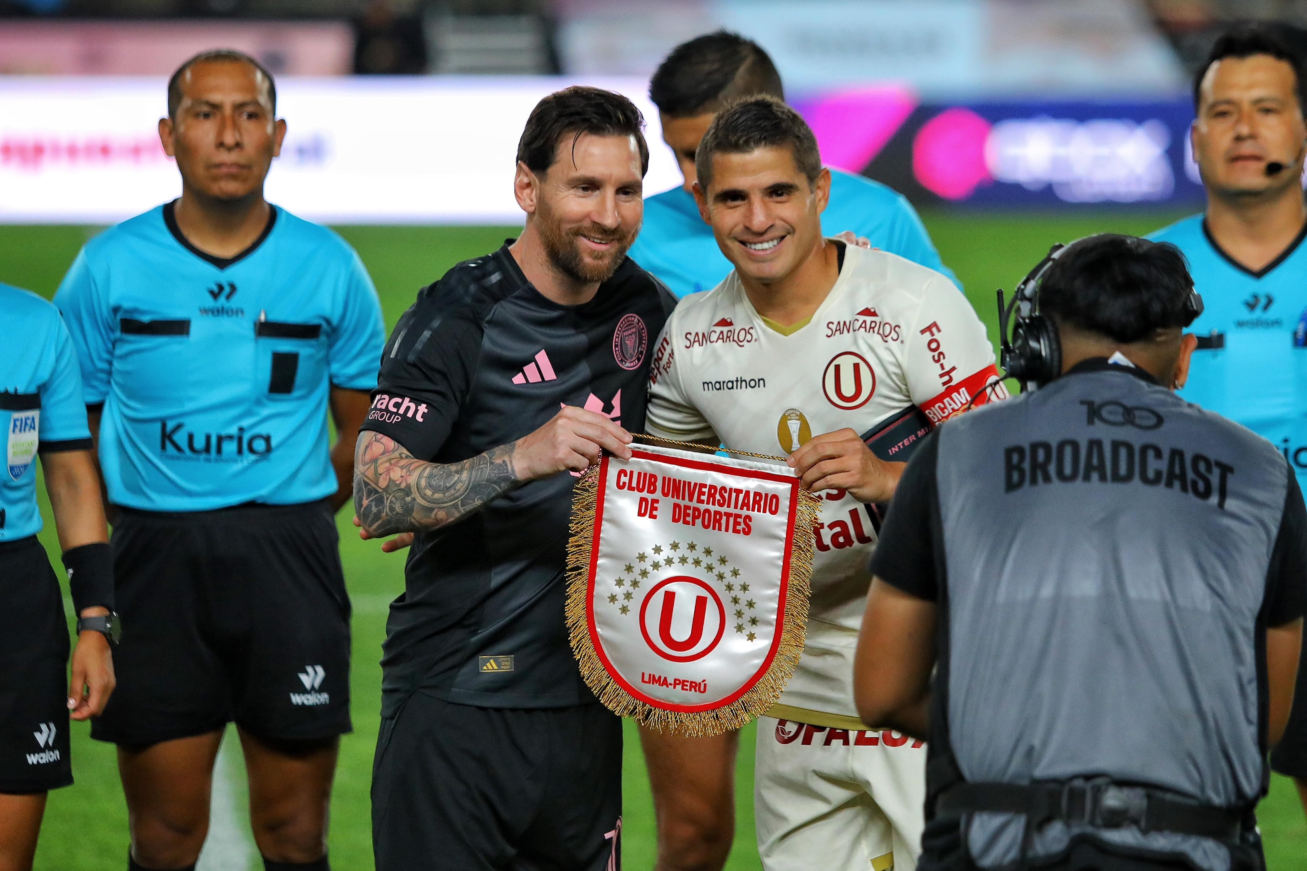 Partido amistoso del Inter de Miami vs Universitario de Deportes, en el Estadio Monumental. Foto: Joel Alonzo/@photo.gec