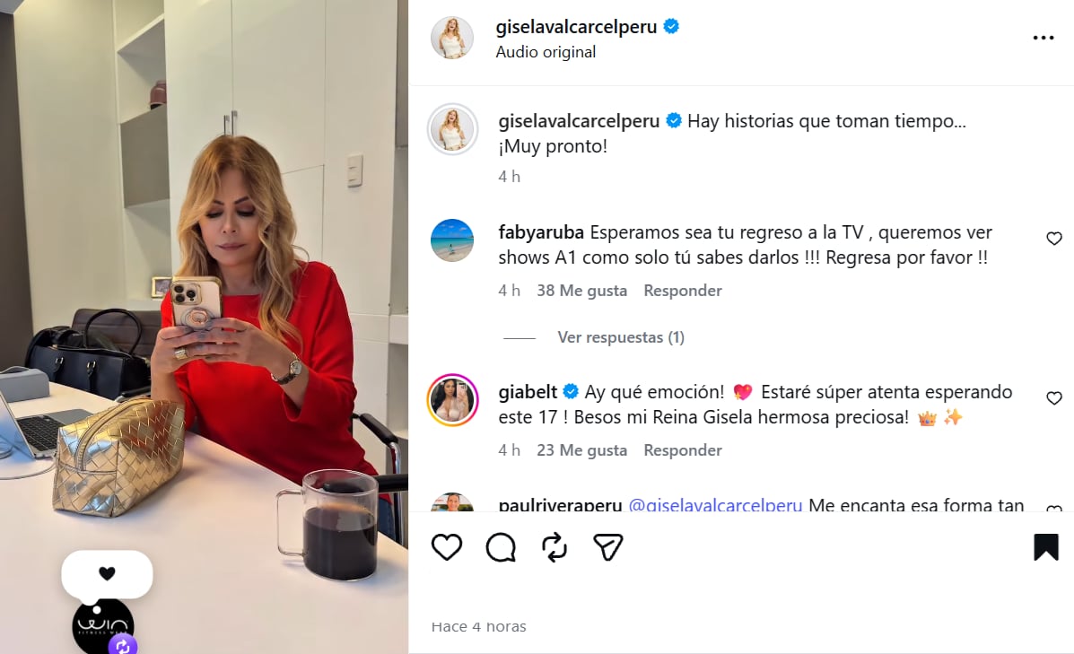 Gisela Valcárcel anuncia nuevo proyecto y paraliza las redes.