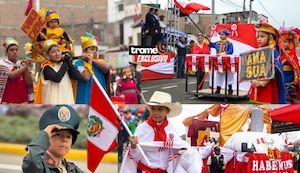 Fiestas Patrias: Niños desfilan como Manco Cápac, Túpac Amaru, papa León XIV, policías y militares... por el Perú