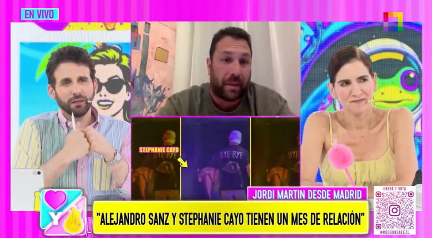 Periodista Jordi Martín asegura que fuente cercana a Alejandro Sanz le confirmó que el cantante tiene una relación con Stephanie Cayo.