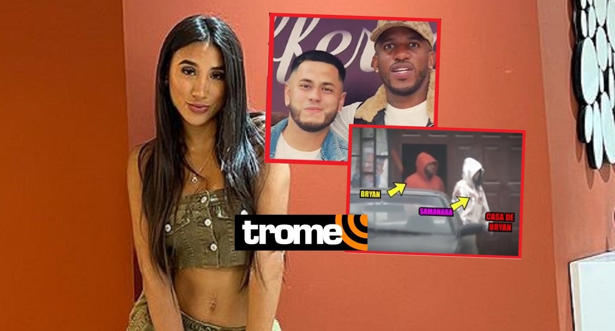 Samahara Lobatón y ‘el chupe’ de Farfán en saliditas. (Foto: @sam_lobaton_klug/Captura Willax TV).