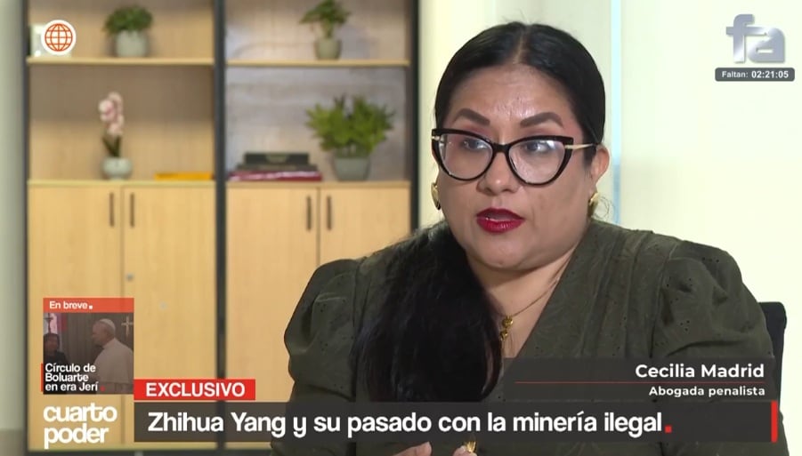 Cecilia Madrid, abogada penalista, asegura que Zhihua Yang no ha sido declarado inocente, al contrario, pagó esta reparación civil, al reconocer los perjuicios ocasionados al Estado. (Foto: Captura de Cuarto Poder)