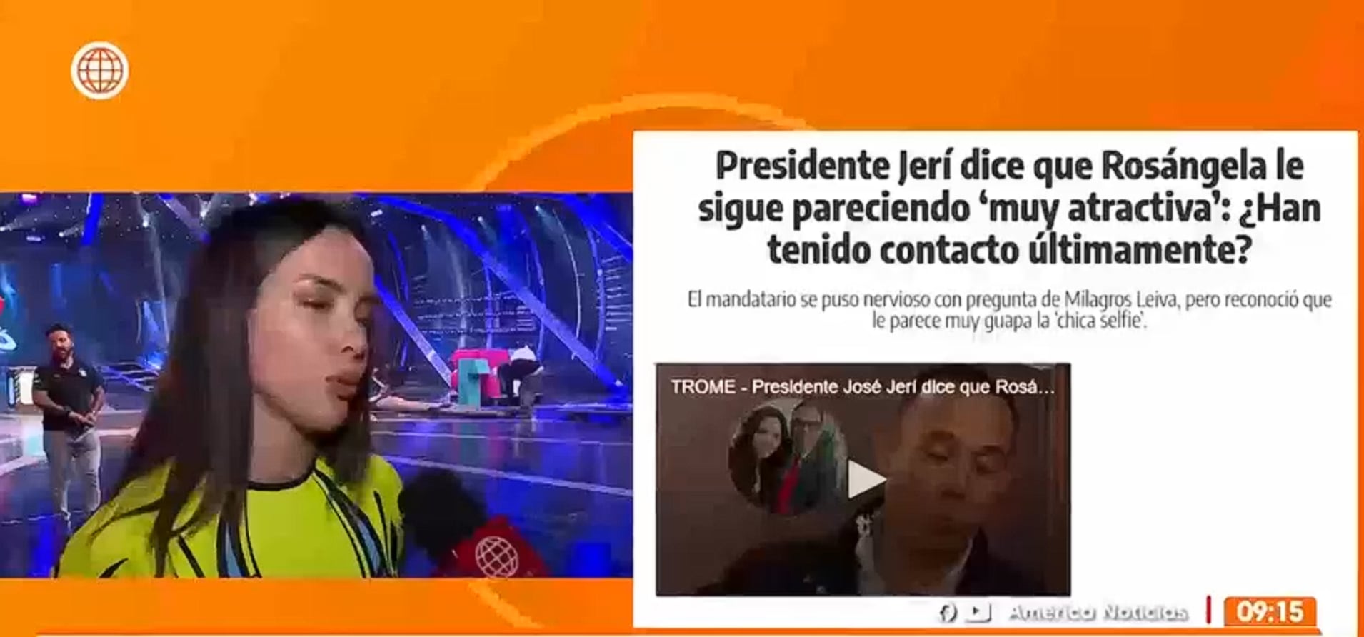 Modelo habló sobre el presidente José Jerí. (Fuente: América TV)