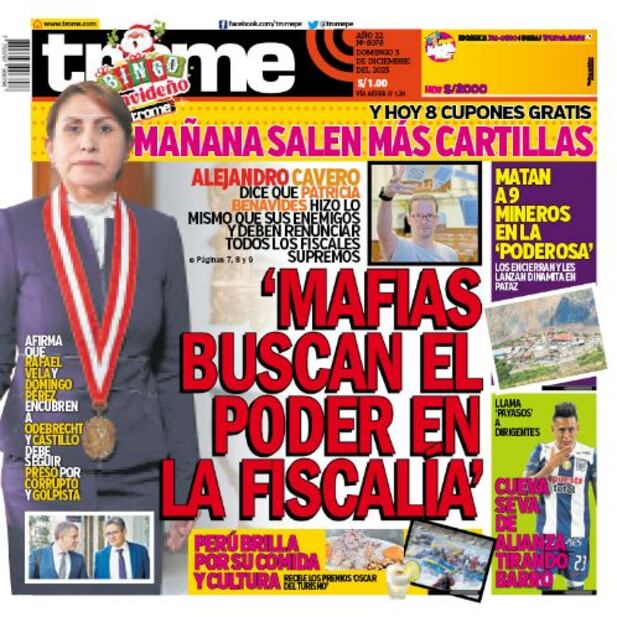 Portada impresa de Trome del domingo 3 de diciembre de 2023