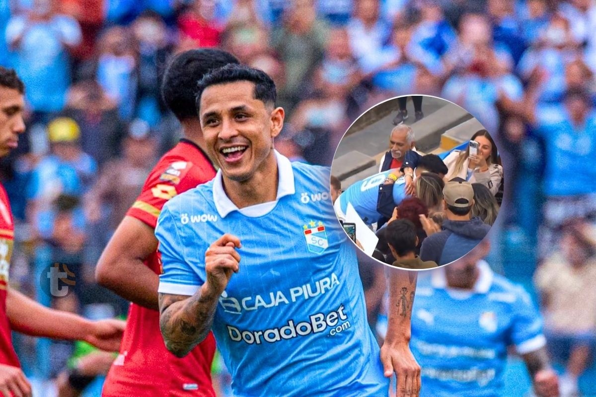 Regresó, anotó gol y festejó con su esposa en la tribuna (Foto: @palomadelsolar)