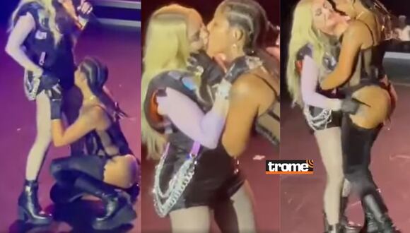 TROME - Madonna y Tokischa protagonizan apasionado beso en concierto en Nueva York