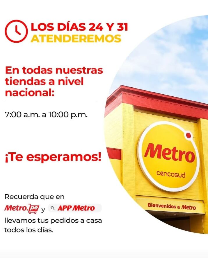 Horarios de Metro en Navidad