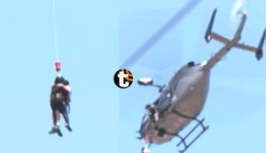 Así fue el IMPRESIONANTE rescate en helicóptero de la Policía de un hombre atrapado en incendio