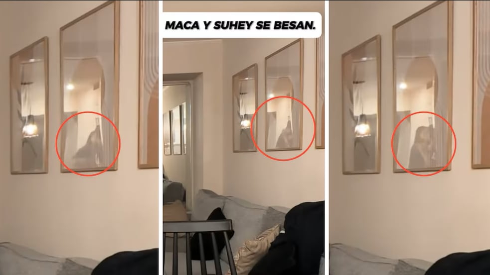 La modelo no se dio cuenta que su beso fue reflejado por un espejo de la casa. (Fuente: Kick)