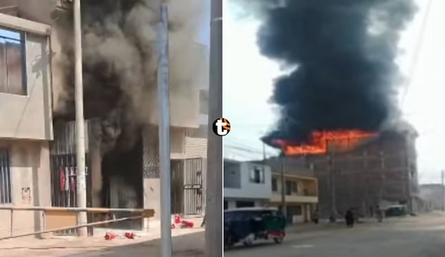Incendio consume fábrica de colchones en Trapiche, Comas. Foto: Andina
