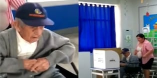 Don José Félix Martínez Villegas de 100 años decidió acudir a votar. (Captura Exitosa)