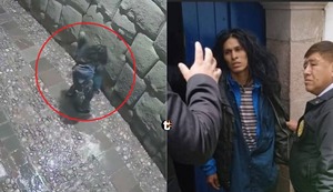 ¡Indignación en Cusco! Delincuente ataca la Piedra de los 12 ángulos causando un daño irreversible (VIDEO)