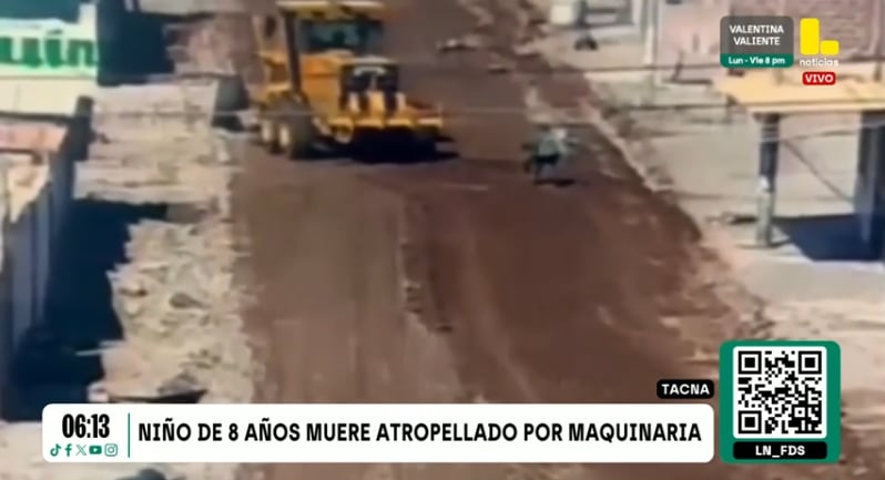Niño de 8 años de edad es atropellado por maquinaria y muere. El hecho ocurrió en Tacna.