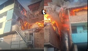 Incendio en el Rímac: fuego consume al menos tres casas y vecinos desesperados piden ayuda