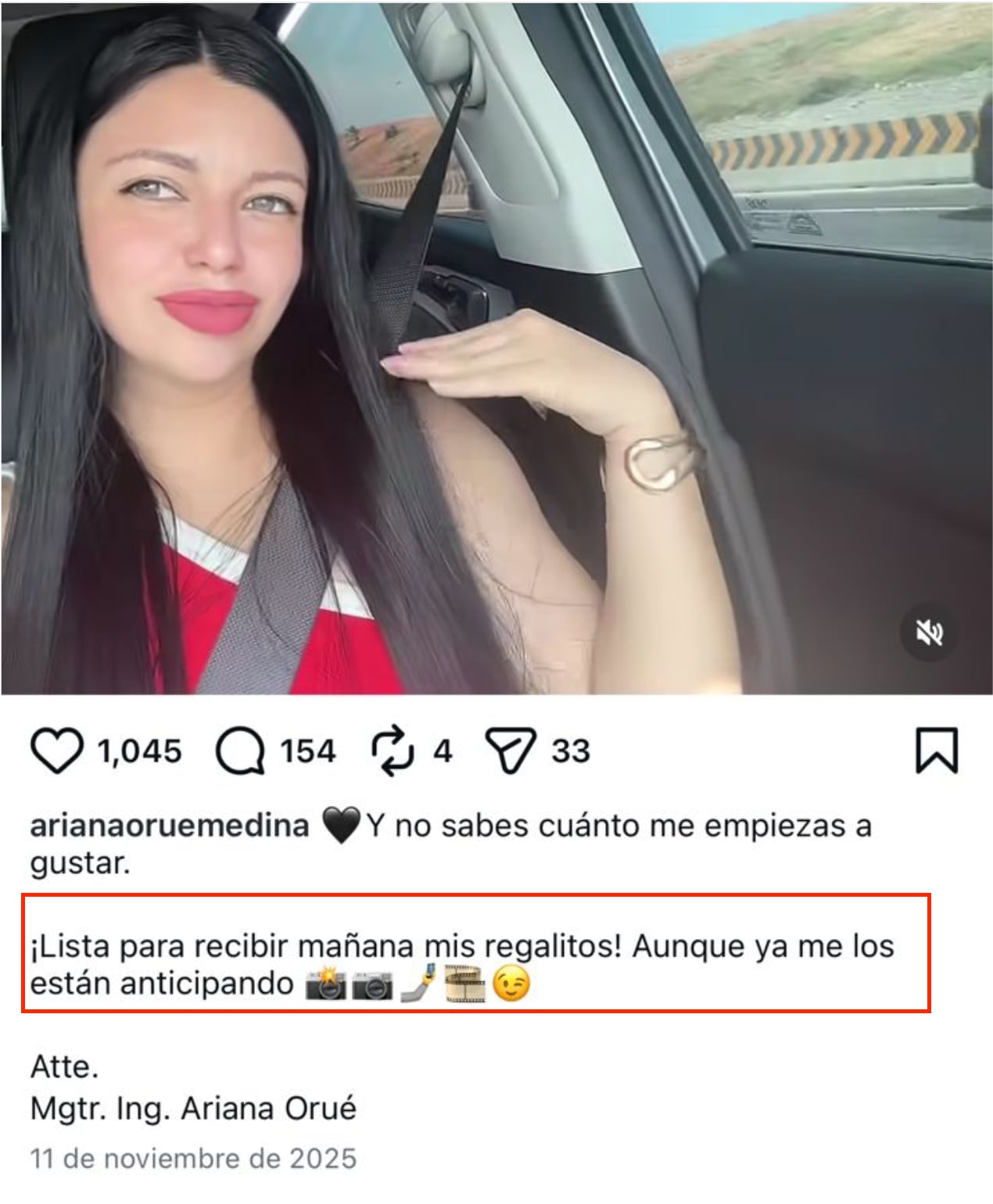 Ariana Orué lanzaba mensajes subliminales sobre los regalos que recibiría por su cumpleaños, los cuales eran comprados con las cuotas obligatorias de sus trabajadores.
