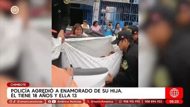 Joven tuvo que se trasladado a un hospital envuelto en una sábana. Foto: América