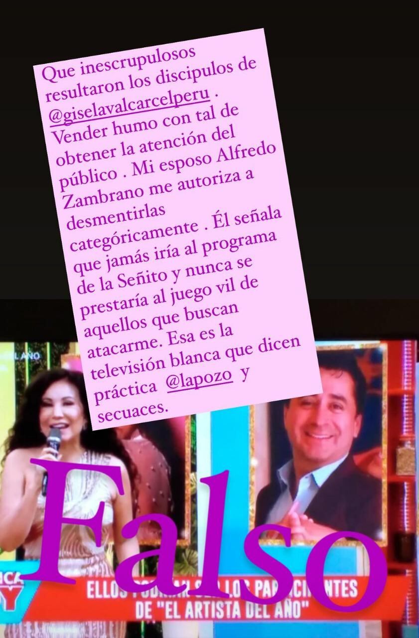 Magaly Medina desmiente que su esposo participe en el programa de Gisela Valcárcel (Foto Instagram Magaly Medina)