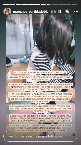 Andrea San Martín sorprendió a su hija de 6 años al regalarle un celular. (Foto: Captura de IG)