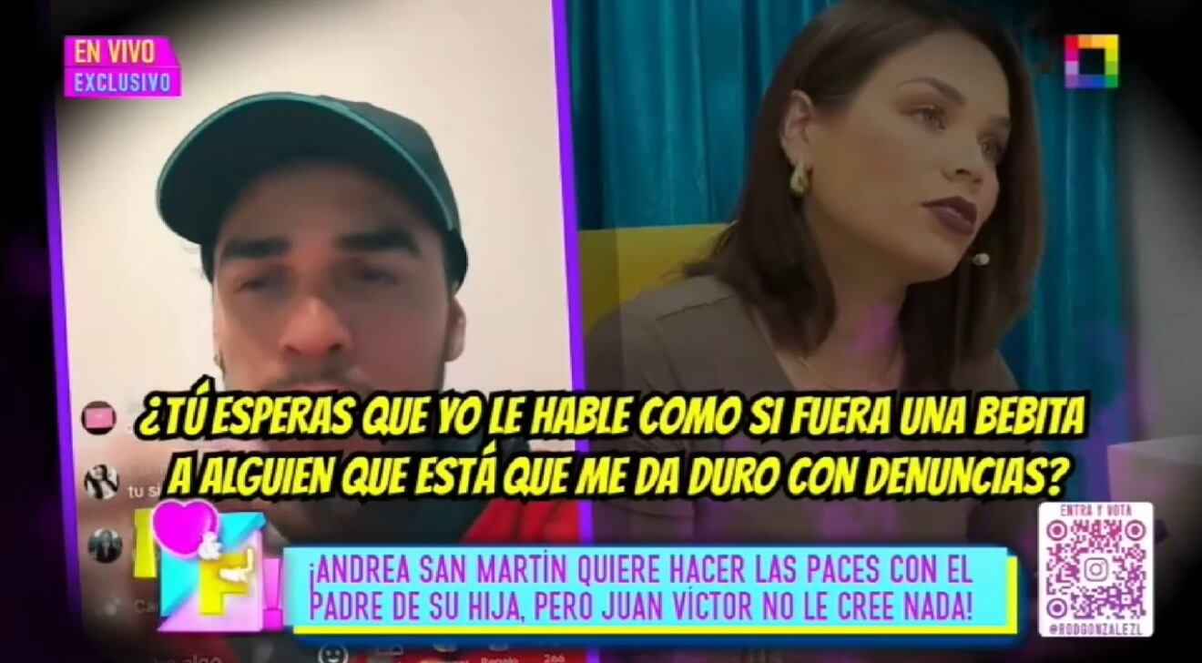 Juan Víctor se defiende de Andrea San Martín.