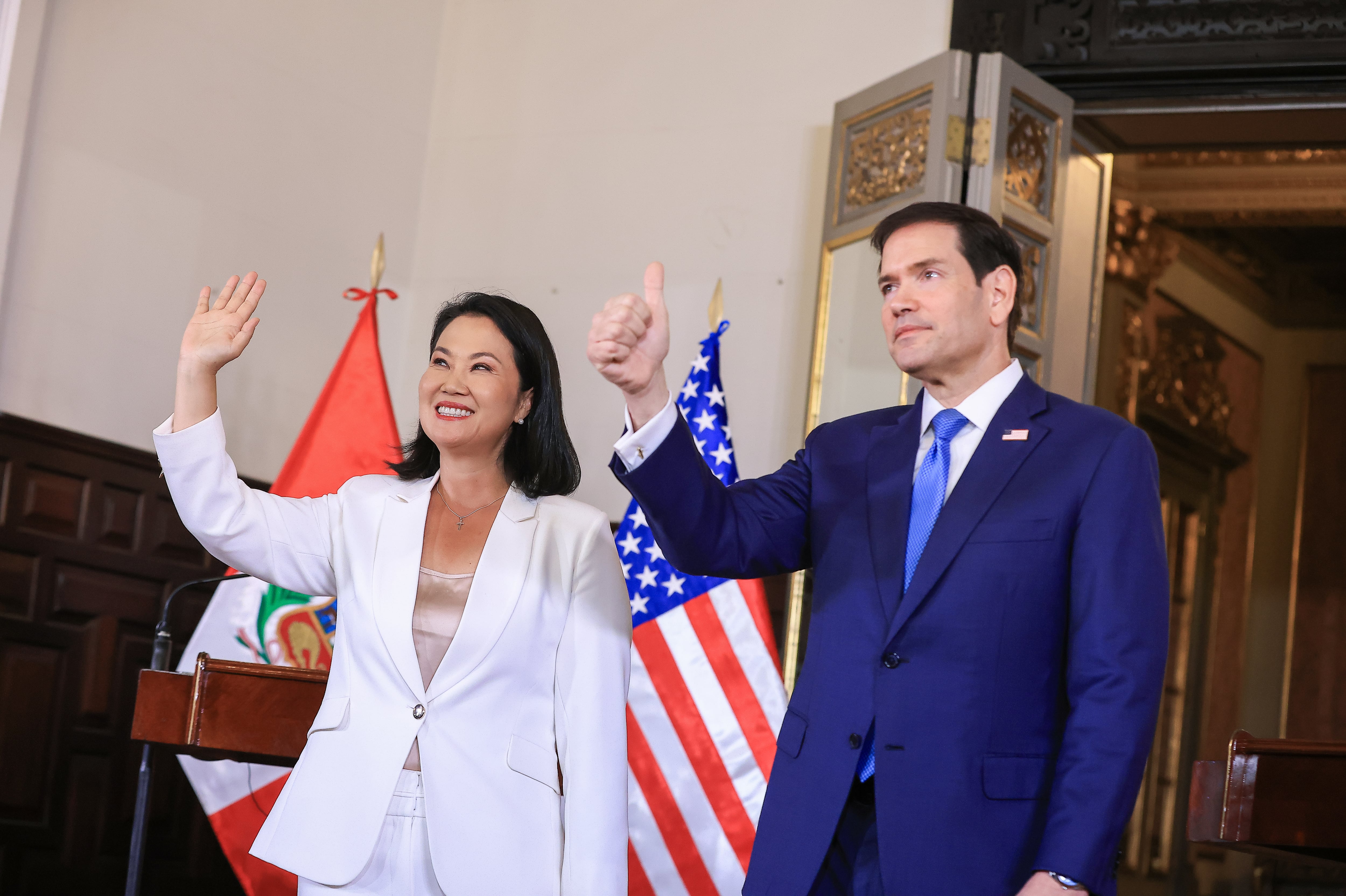 El encuentro entre Keiko Fujimori y Marco Rubio culminó con el anuncio del ingreso del Perú al “Escudo de las Américas” y el inicio de una “nueva era” bilateral. (Foto: Presidencia)