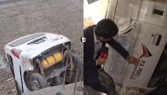 Tres heridos tras caída de miniván sobre una casa en Villa María Triunfo. Video: América