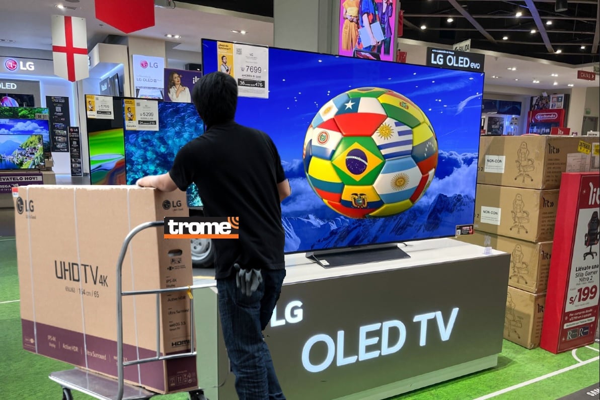 Aumenta la compra de televisores impulsada por los eventos deportivos. (Entrevista: Isabel Medina / Compos. Trome)