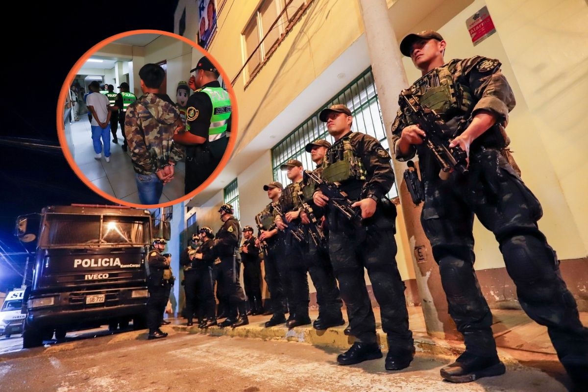 Delincuentes fueron atrapados en flagrancia tras un operativo de inteligencia. Foto: Mininter.