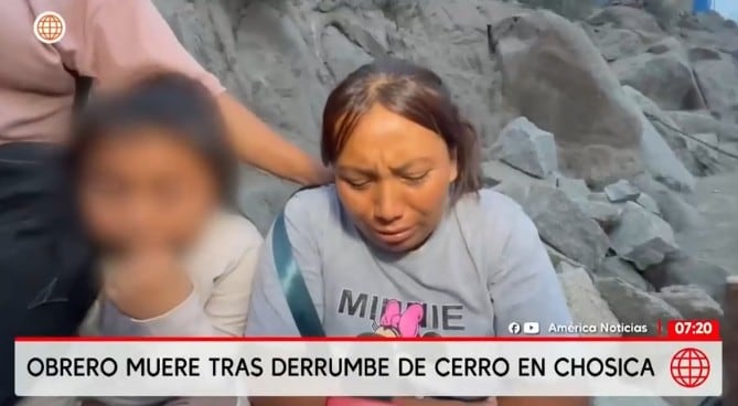 Esposa del obrero lamenta la pérdida.