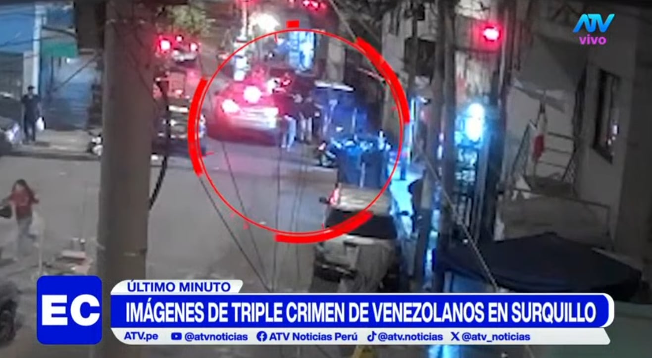 Dos sicarios mataron a tres venezolanos fuera de barbería en Surquillo y cámara de seguridad registró el crimen.