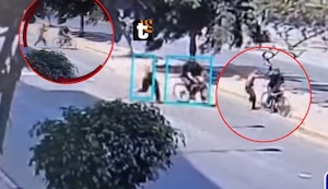 Sujeto acuchilla a padre que llevaba a su hija en bicicleta en SMP: Imágenes sensibles