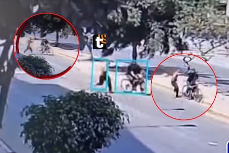 Sujeto acuchilla a padre que llevaba a su hija en bicicleta en SMP: Imágenes sensibles