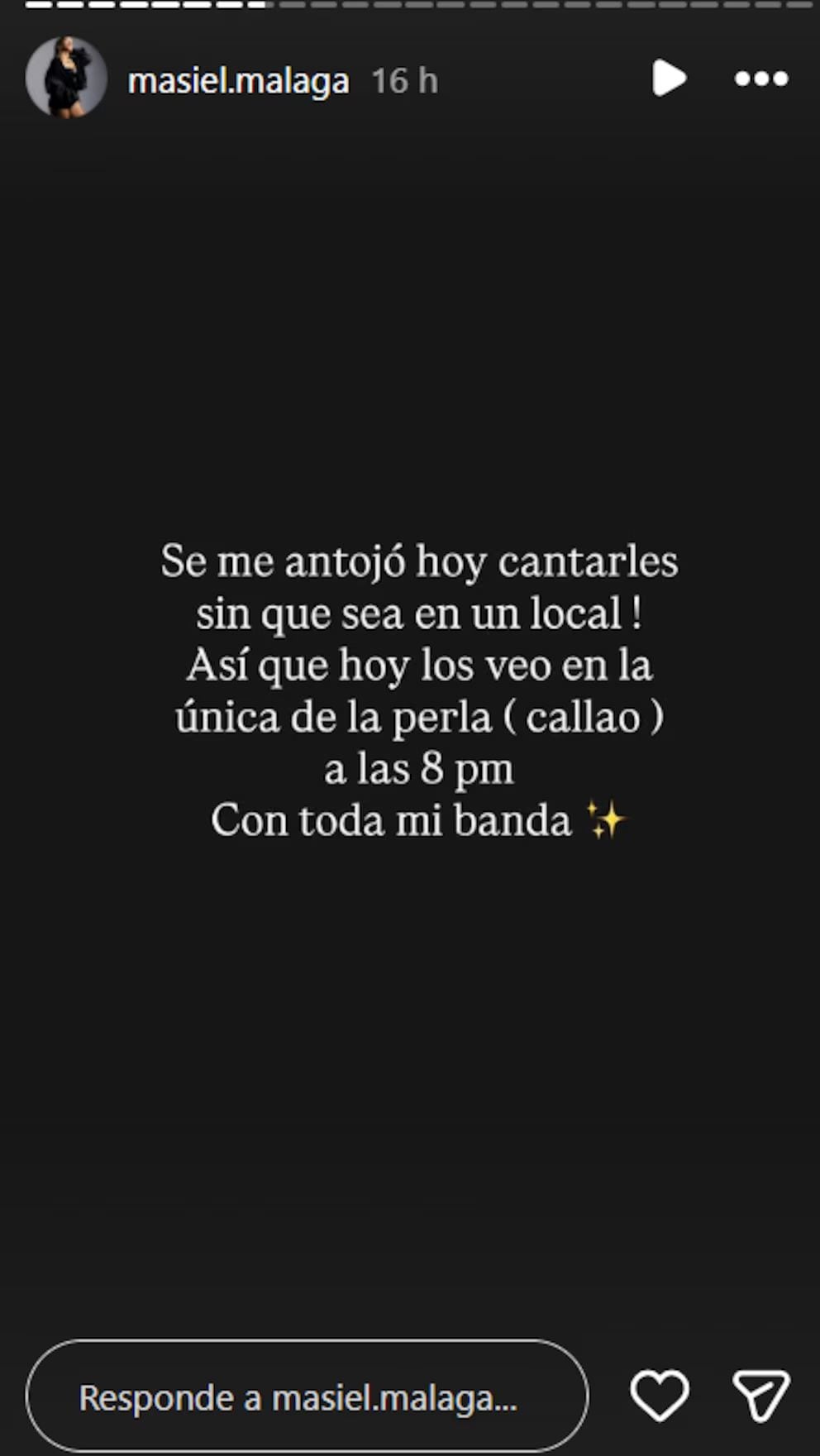 Masiel Málaga había convocado a sus seguidores a través de Instagram.