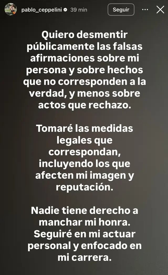 Jugador de Alianza Lima se defiende tras fuerte acusación. (Instagram: @pablo_ceppelini)