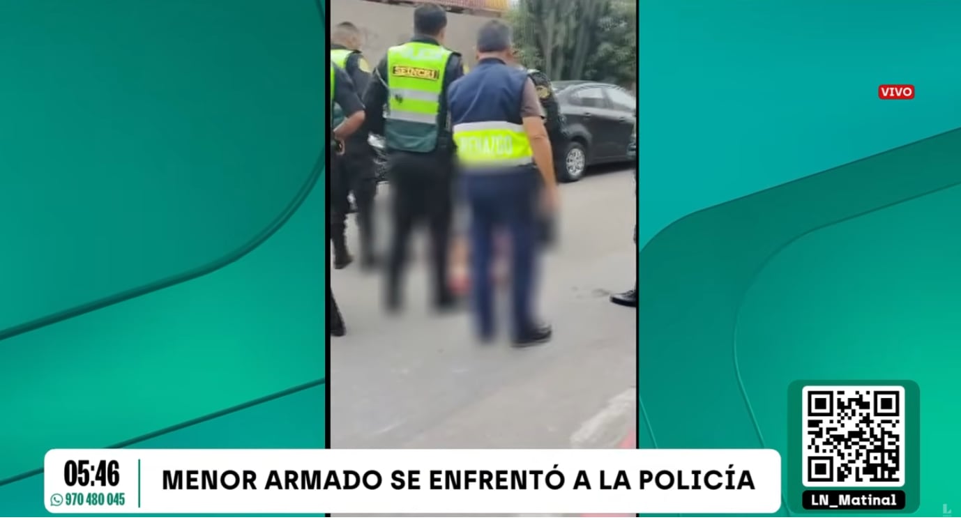 Menor que poseía arma fue reducido, detenido y trasladado al hospital.