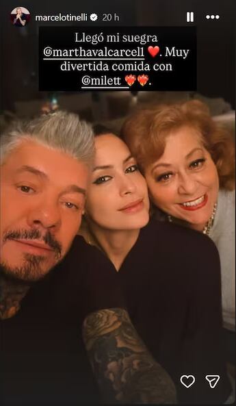 Marcelo Tinelli subió una foto junto a Milett Figueroa y Martha Valcárcel