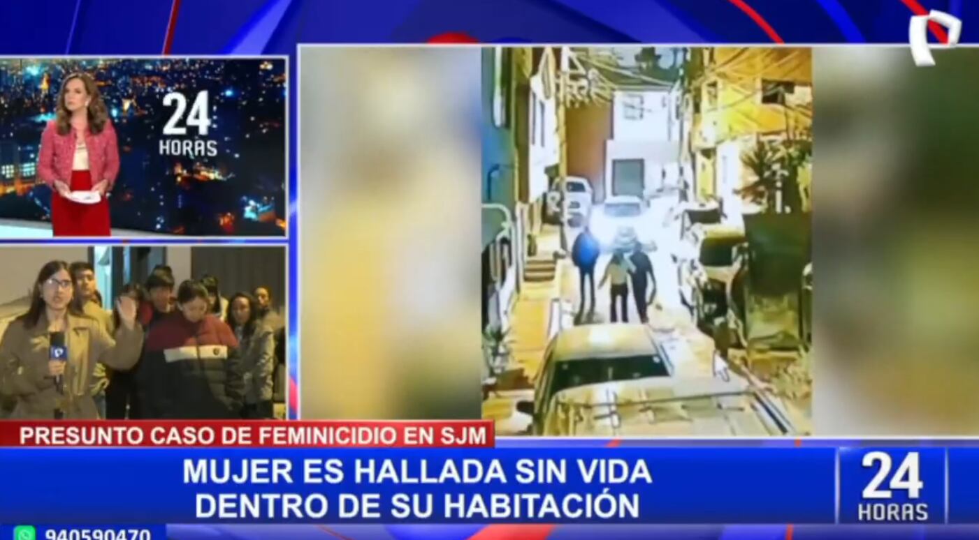 Cámara captó a Allison Díaz con dos hombres alrededor de las 11:30 de la noche del 26 de agosto.