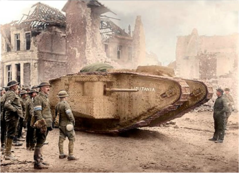 El Mark I fue desarrollado por los británicos durante la Gran Guerra para penetrar en las líneas enemigas, sobrepasando trincheras y nidos de ametralladoras.