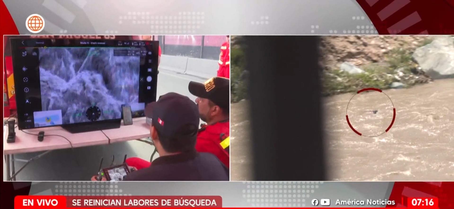 Familiar del rescatista rompe en llanto y pide que lo encuentren. (Fuente: América TV)