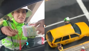 ¡Gesto que emociona! Policía ayudó a vender dulces a abuelita en plena jornada de tránsito en San Borja