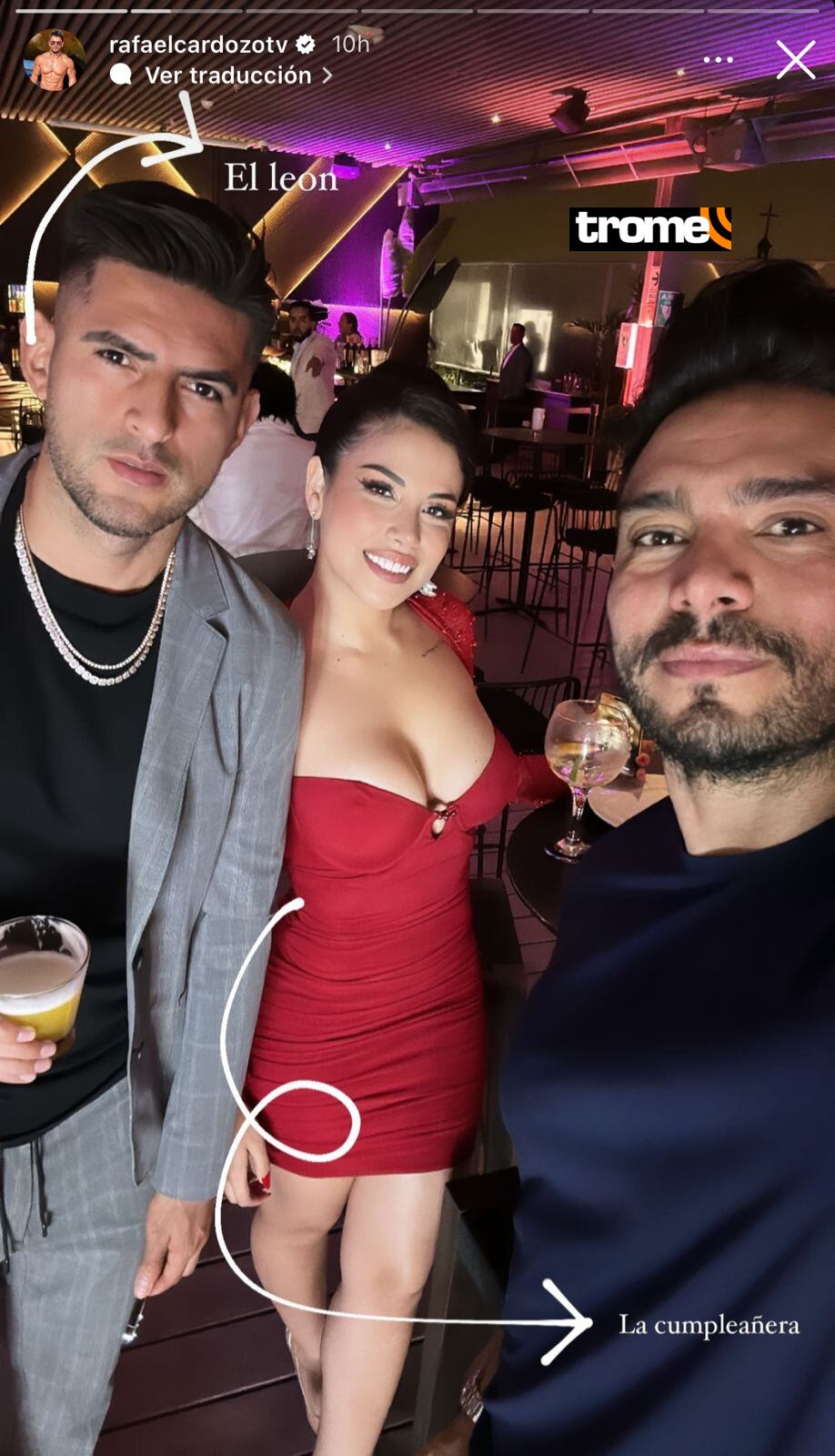 Rafael Cardoso junto a Carlos Zambrano y pareja.