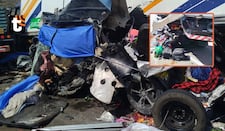 ¡Tragedia en Navidad! Familia entera muere aplastada en su miniván tras quíntuple choque en Casma