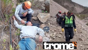Hombre cae a un abismo, pasa la noche herido y lo rescatan vivo