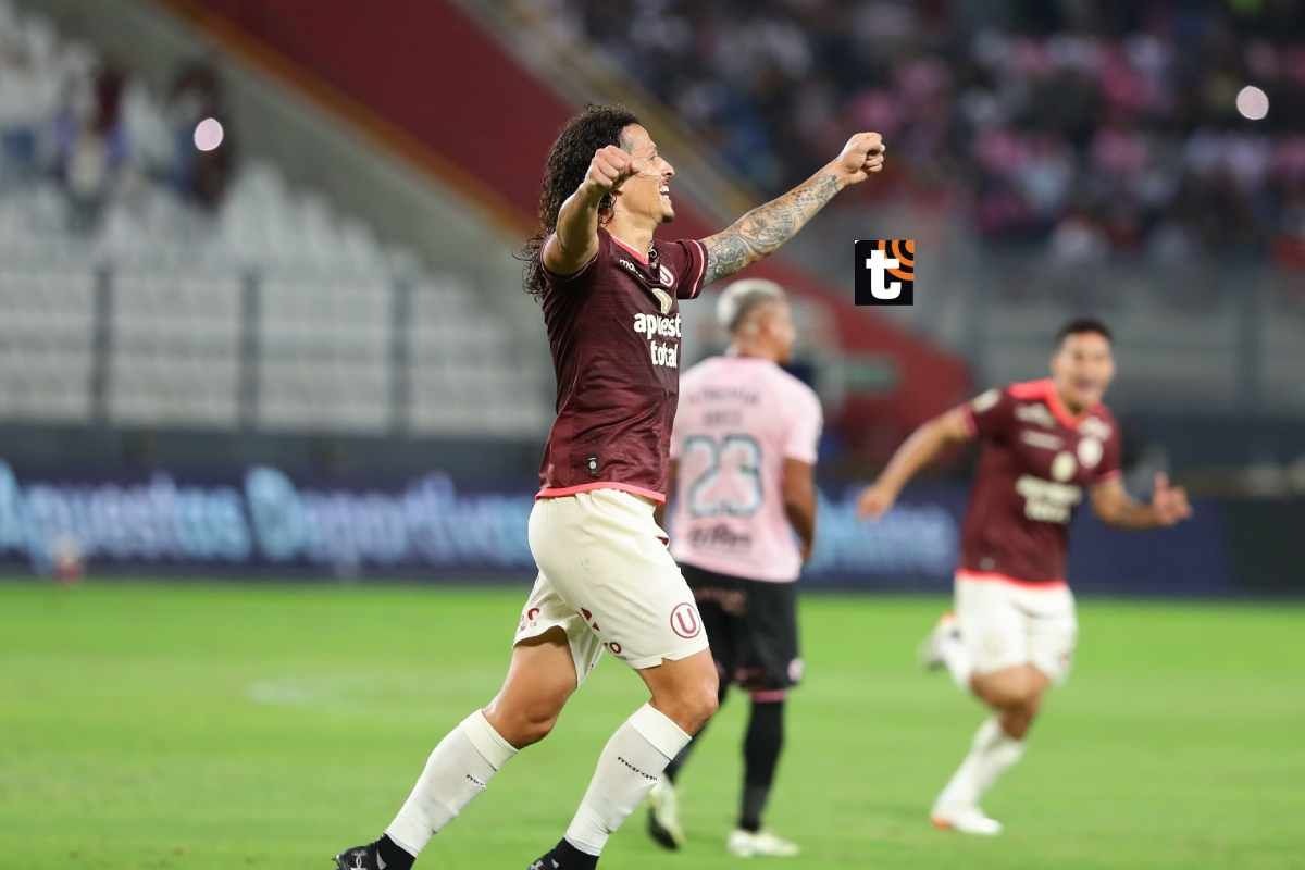 El paraguayo William Riveros celebra el segundo gol en el triunfo de Universitario 2-1 sobre el Sport Boys. (Fotos Jesús Saucedo / @photo.gec)